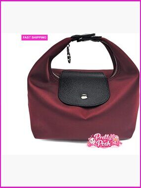 Mini Lunch Box Purse with 2 Straps Zipper Closure Nylon Crossbody Bag